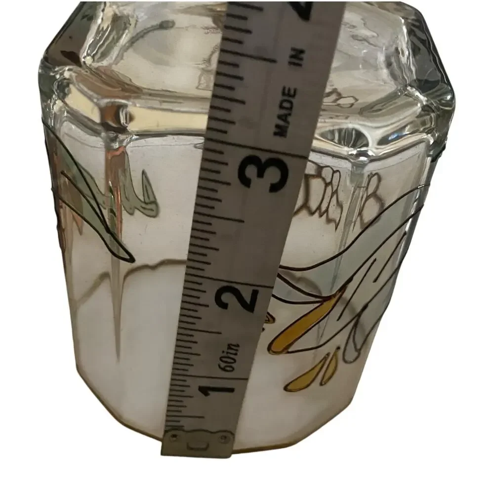 Vintage Honey Jar Sugar Blown Glass Hand Painted Floral Made in Germany